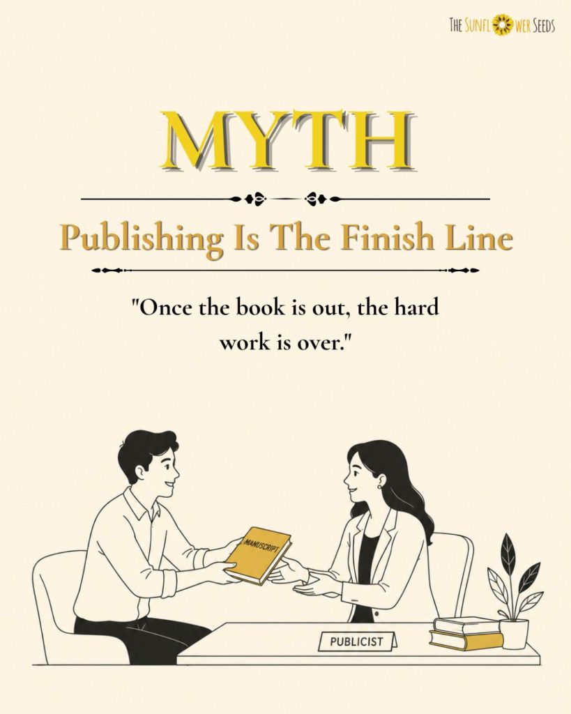 Illustration explaining that publishing a book is only the beginning